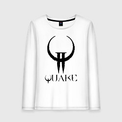 Лонгслив хлопковый женский Quake II logo, цвет: белый