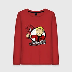 Лонгслив хлопковый женский Vault boy - nuka cola, цвет: красный