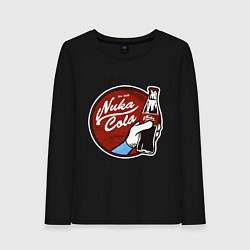 Лонгслив хлопковый женский Nuka cola sticker, цвет: черный