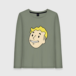 Лонгслив хлопковый женский Vault boy head, цвет: авокадо