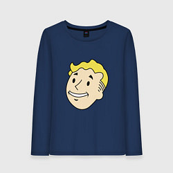 Лонгслив хлопковый женский Vault boy head, цвет: тёмно-синий