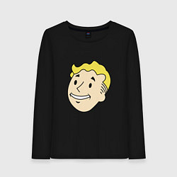 Лонгслив хлопковый женский Vault boy head, цвет: черный