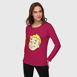 Лонгслив хлопковый женский Vault boy head, цвет: маджента — фото 2