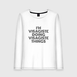 Лонгслив хлопковый женский Im visagiste doing visagiste things vintage, цвет: белый