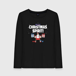 Лонгслив хлопковый женский Lift that Christmas spirit, цвет: черный