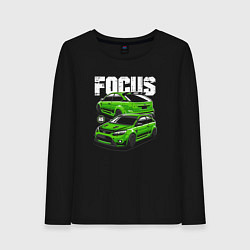 Лонгслив хлопковый женский Ford Focus art, цвет: черный