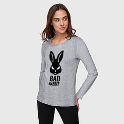 Лонгслив хлопковый женский Bad rabbit, цвет: меланж — фото 2