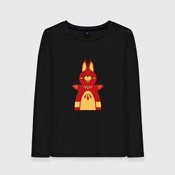 Лонгслив хлопковый женский Red bunny, цвет: черный