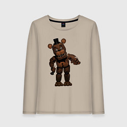 Лонгслив хлопковый женский Фредди сломан, цвет: миндальный