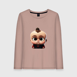 Лонгслив хлопковый женский Годик ребенку, цвет: пыльно-розовый
