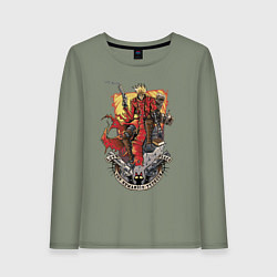 Лонгслив хлопковый женский Trigun - Humanoid typhoon, цвет: авокадо
