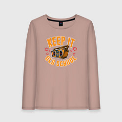 Лонгслив хлопковый женский Keep it old school, цвет: пыльно-розовый