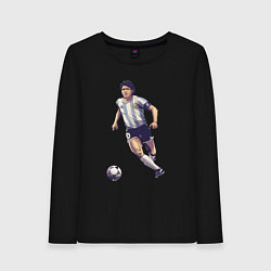 Лонгслив хлопковый женский Maradona football, цвет: черный