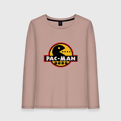 Лонгслив хлопковый женский Pac-man game, цвет: пыльно-розовый