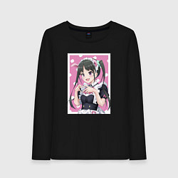 Лонгслив хлопковый женский Юмэти - Война горничных Акибы, цвет: черный