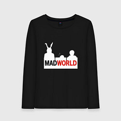 Лонгслив хлопковый женский Mad world, цвет: черный