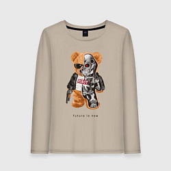 Лонгслив хлопковый женский Future is now, цвет: миндальный