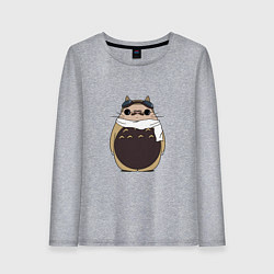 Лонгслив хлопковый женский Тоторо Порко Россо, цвет: меланж