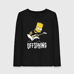 Лонгслив хлопковый женский Offspring Барт Симпсон рокер, цвет: черный