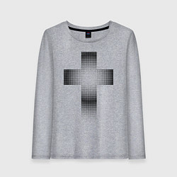 Лонгслив хлопковый женский Крест православный, цвет: меланж