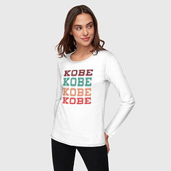 Лонгслив хлопковый женский Kobe name, цвет: белый — фото 2