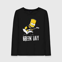 Лонгслив хлопковый женский Green Day Барт Симпсон рокер, цвет: черный