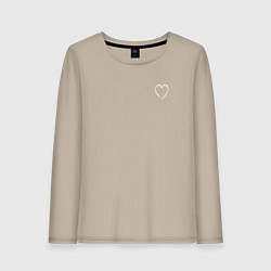 Лонгслив хлопковый женский Minimal love, цвет: миндальный