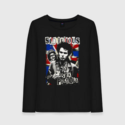 Лонгслив хлопковый женский Sex Pistos Sid, цвет: черный