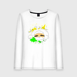 Лонгслив хлопковый женский Ленивец: Take it slow, цвет: белый
