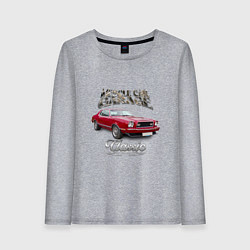 Лонгслив хлопковый женский Маслкар Ford Mustang, цвет: меланж