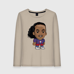 Лонгслив хлопковый женский Ronaldinho Barcelona, цвет: миндальный