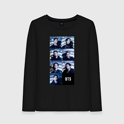 Лонгслив хлопковый женский We are bulletproof BTS, цвет: черный
