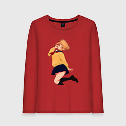 Лонгслив хлопковый женский Химико Тога в чулках, цвет: красный