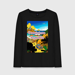 Лонгслив хлопковый женский Доминиканская Республика, цвет: черный