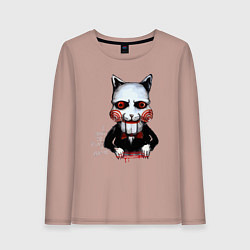 Лонгслив хлопковый женский Want to play a game, цвет: пыльно-розовый