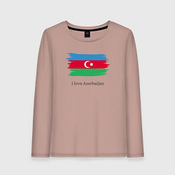 Лонгслив хлопковый женский I love Azerbaijan, цвет: пыльно-розовый