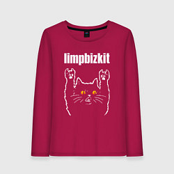 Лонгслив хлопковый женский Limp Bizkit rock cat, цвет: маджента