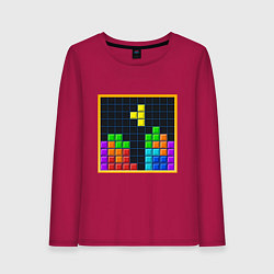 Лонгслив хлопковый женский Tetris, цвет: маджента