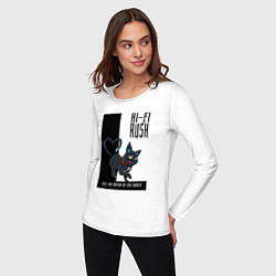 Лонгслив хлопковый женский Котик из Hi-Fi Rush, цвет: белый — фото 2