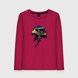 Лонгслив хлопковый женский Беркут - хищная птица, цвет: маджента