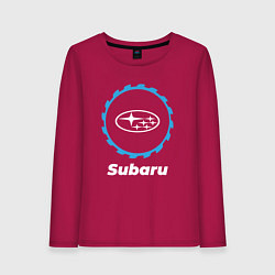 Лонгслив хлопковый женский Subaru в стиле Top Gear, цвет: маджента