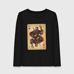 Лонгслив хлопковый женский Fable III Герой Яснодола, король черви, цвет: черный