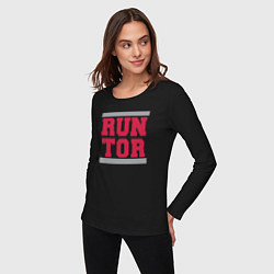 Лонгслив хлопковый женский Run Toronto Raptors, цвет: черный — фото 2