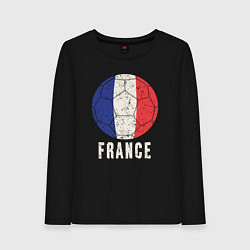 Лонгслив хлопковый женский Футбол Франции, цвет: черный