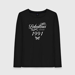Лонгслив хлопковый женский Fabulous since 1991, цвет: черный