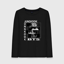 Лонгслив хлопковый женский Чонгук BTS JungKook, цвет: черный