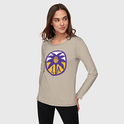 Лонгслив хлопковый женский Lakers California, цвет: миндальный — фото 2