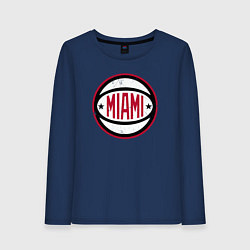 Лонгслив хлопковый женский Team Miami Heat, цвет: тёмно-синий