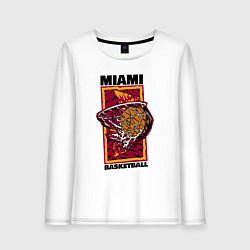 Лонгслив хлопковый женский Miami Heat shot, цвет: белый