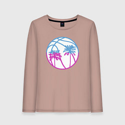 Лонгслив хлопковый женский Miami beach, цвет: пыльно-розовый